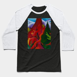 High Resolution Trees in Autumn by Georgia O'Keeffe Baseball T-Shirt